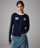 AWESOME STUDIO Football Line Color Block Long Sleeve Tee Wine