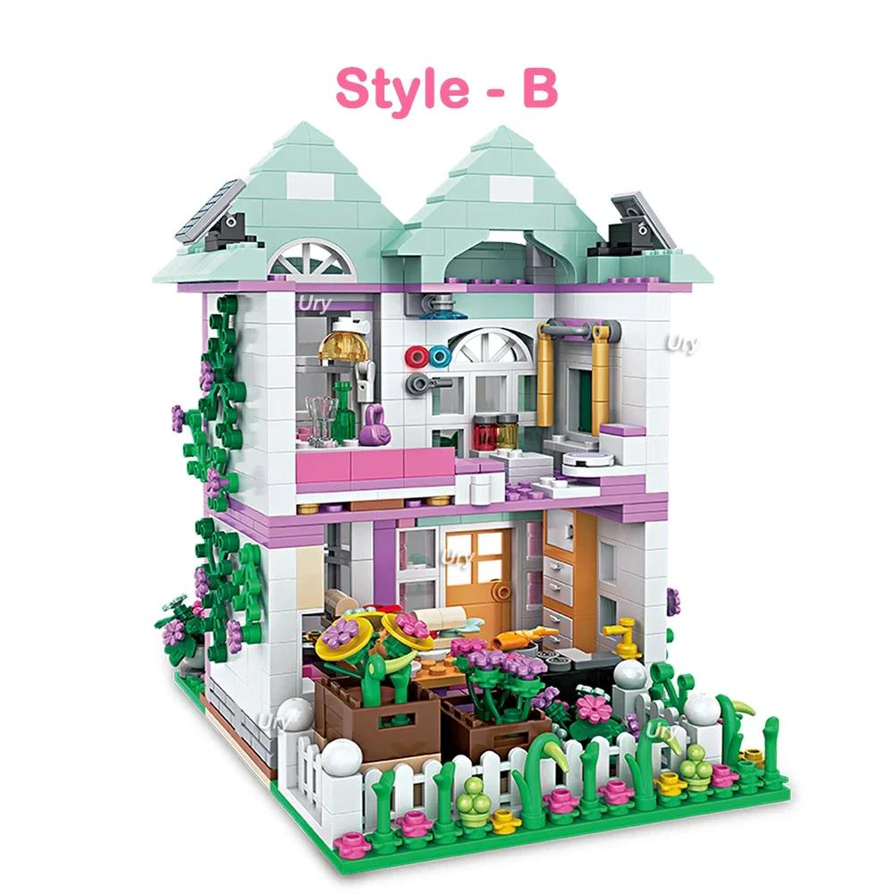 Creative Fairy Tale Flower House Architecture Building Blocks creative DIY tabletop decoration Toys Christmas birthday gifts