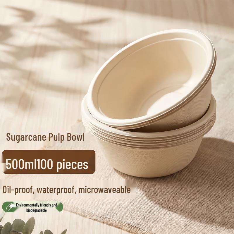 Degradable Sugarcane Pulp Disposable Bowl