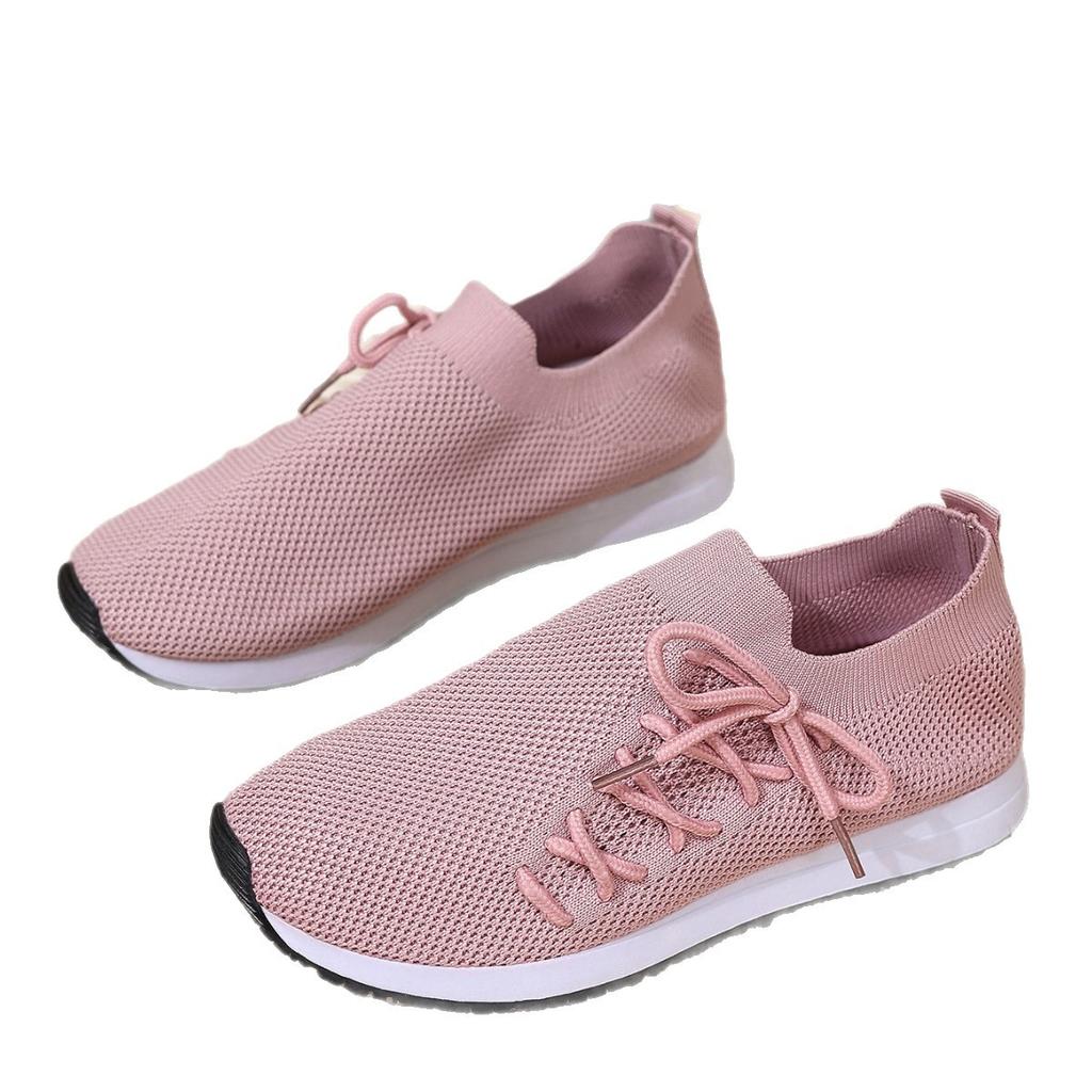 Fashion Spring White Casual Shoes Breathable Summer Mesh Shoes Slip On Flat Shoes Woman Sneakers Tenis Feminino Lightweight Female Shoes