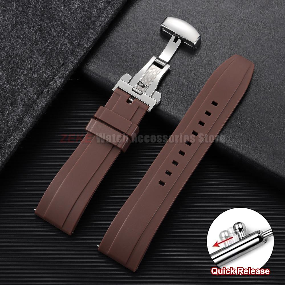 Waterproof Sprots Rubber Watch Band for Swatch 20mm 22mm 24mm Replacement Wristband for Omega Black Quick Release Rubber Strap