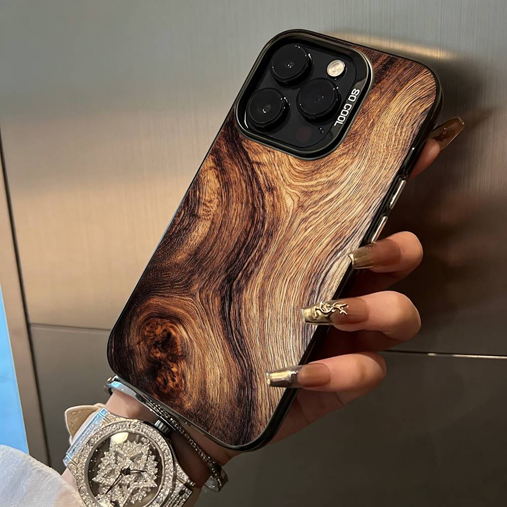 

Natural wood texture Phone Case For IPhone17 16 11 12 13 14 15 16 Pro Max Plus Cover Colored Silver Funda Bumber iPhone14Pro
