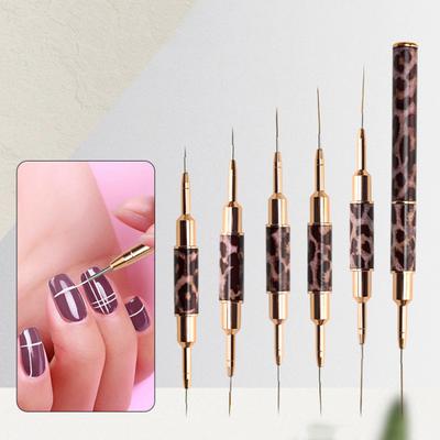 Nagelborstelpen voor tweeërlei gebruik Vezelharen Metalen behuizing Multifunctionele nagelpen voor beeldhouwen en UV-nagelkunst