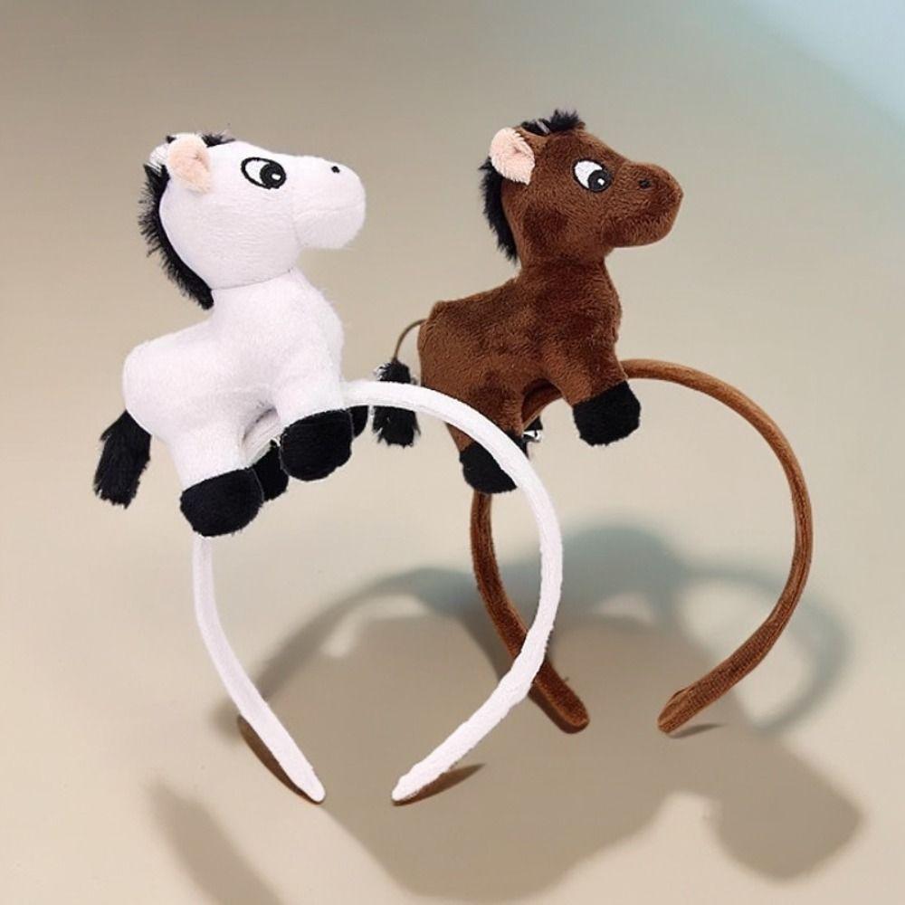 Funny Horse Headband Horse Pattern New Year Headband New Mascot Hair Hoop Pony Photo Prop