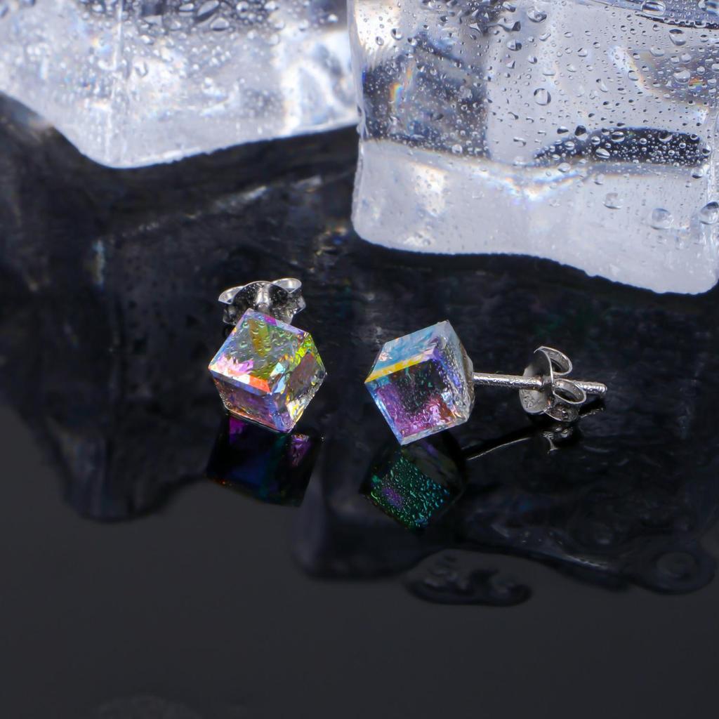 Aurora Boreals Crystal Studded Dome Stud Earrngs | Stud earrngs, Grls earrngs, Earrngs
