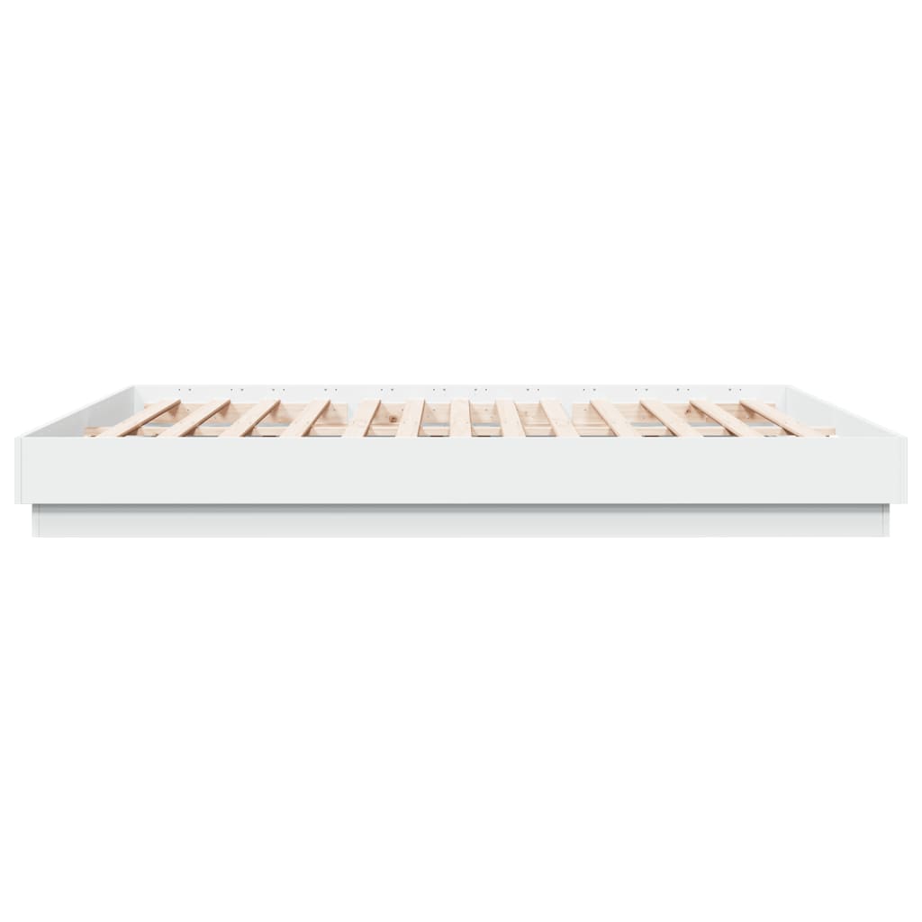Vidaxl Bed Frame, White, 180X200 Cm, Wood-Based Material