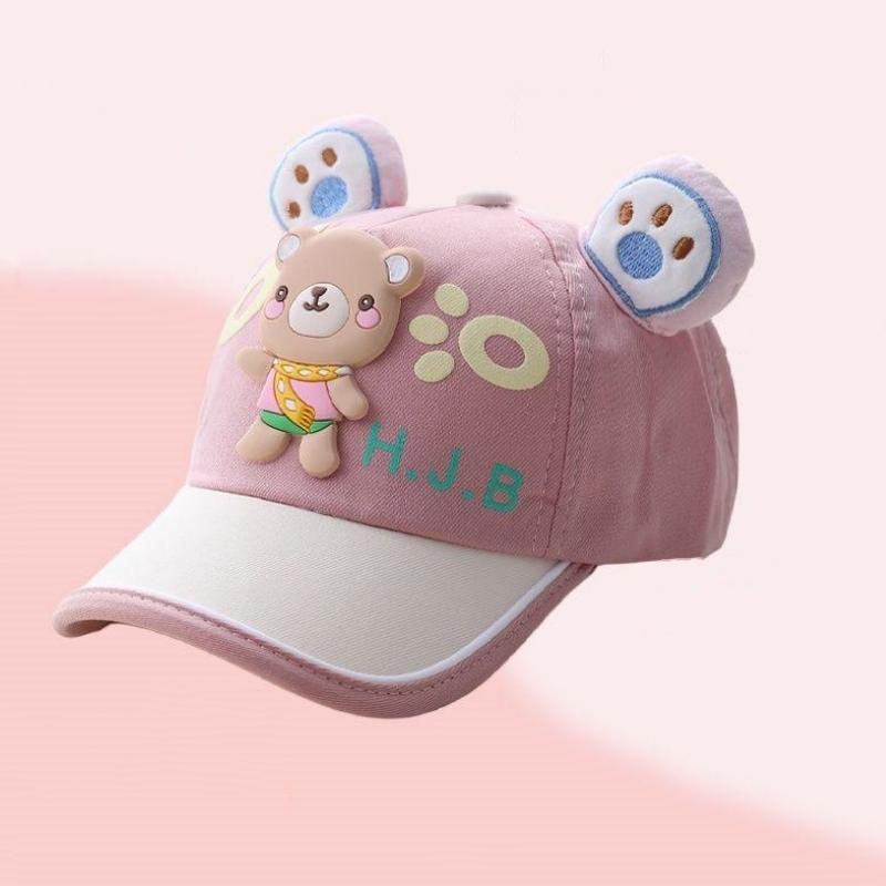 Children's Cartoon Bear Baby Baseball Cap Summer Boys Girls Sunshade Peaked Caps Cute Travel Kids Sun Hats