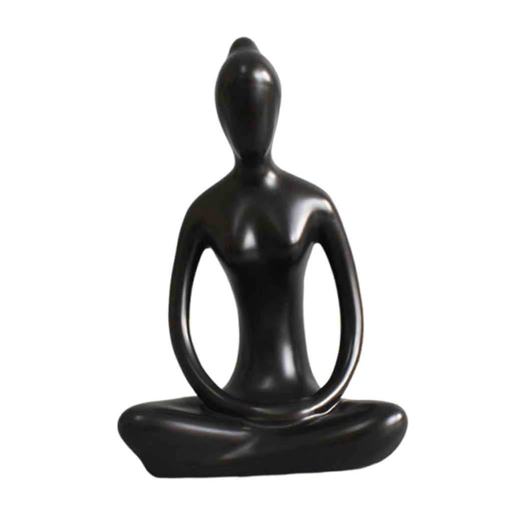 Sitzende Yoga-Dekoration Skulptur Keramik Dekorative Figur Abstrakte Kunst für Eingangsbereich Schlafzimmer Kaminsims Zuhause