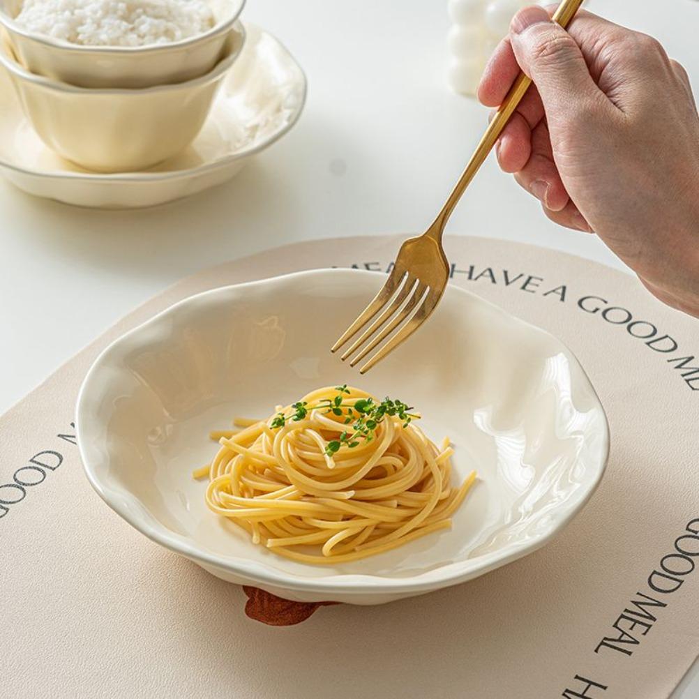 Cream Style High-end Household Ceramic Plates Desserts Pasta Snack Fruit Plates Kitchen Tableware Plate Western Plate Gifts