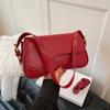 Stylish Retro PU Leather Underarm Bag Fashion Small Square Shoulder Crossbody Handbag for Women