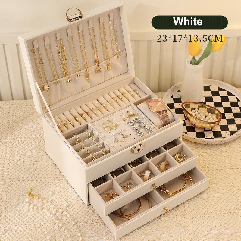 Portable Multi-Functional Home Decoration Storage Box Earring And Jewelry Preservation Box Special Storage Box Fit For Ladies' Item