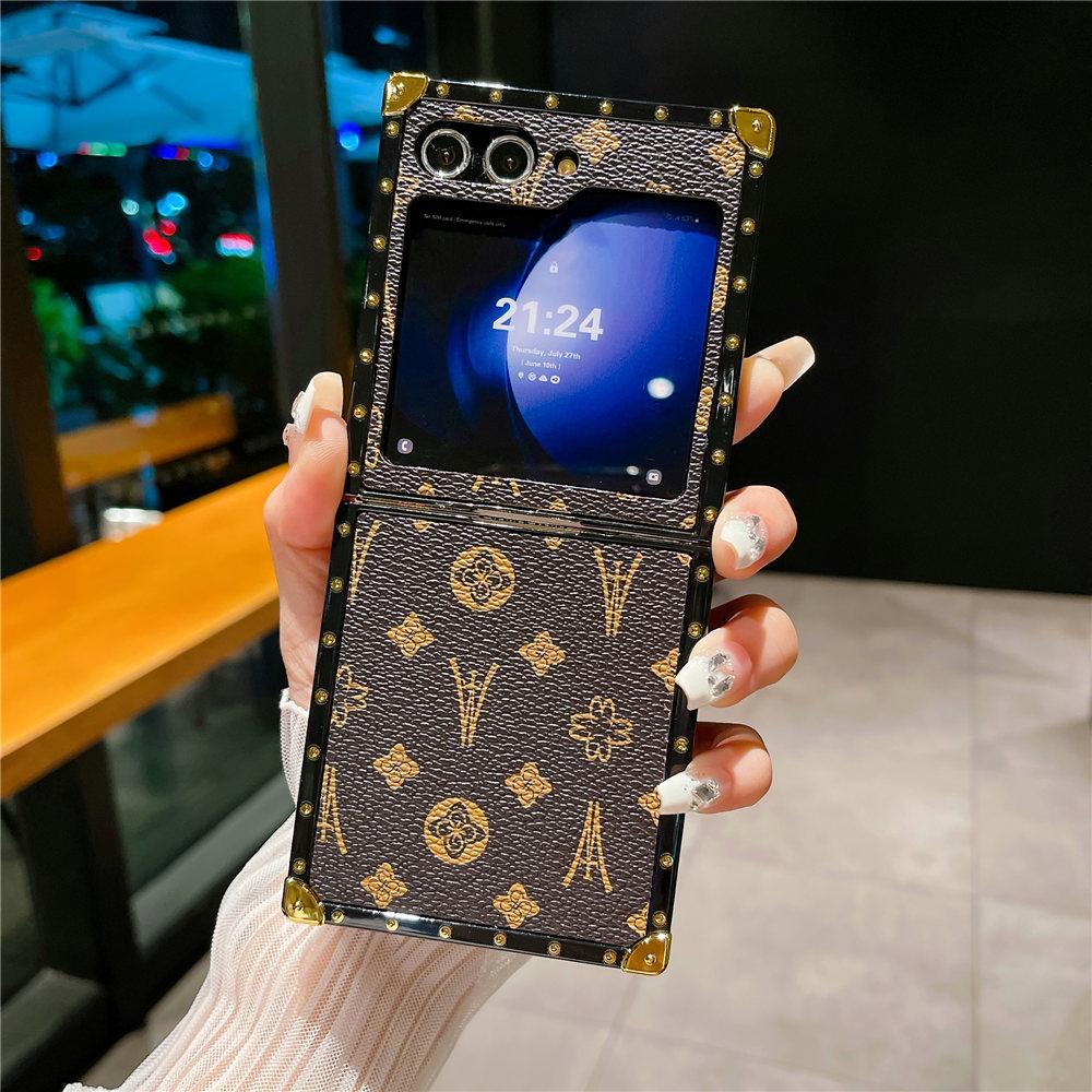 Vintage Ring Holder Stand Flower Leather Case For Samsung Galaxy Z Flip 6 Shockproof Cover