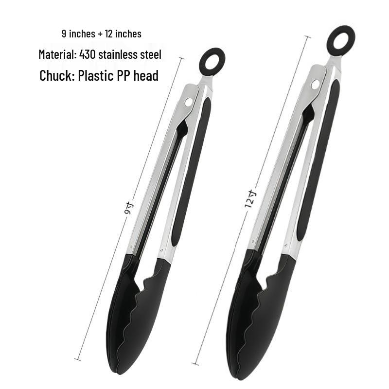 Stainless Steel Anti-Scalding BBQ and Bread Tongs