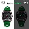 Unisex Quadratische Armbanduhr mit Leder Wasserdicht Analog Quarz Echte Punk Mode Uhr Perfektes Geschenk für und Tag Armband Uhrwerk, Leder, -