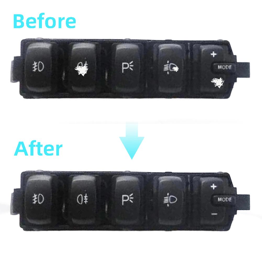 Black Overlay With Lettering Button Repair Decal Knob Stickers