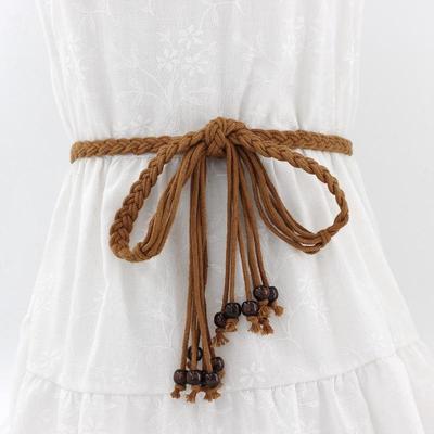Corda de Cintura Feminina Alça de Moda Cinto Fino Corrente de Cintura com Nó de Borla Acessórios para Vestido.