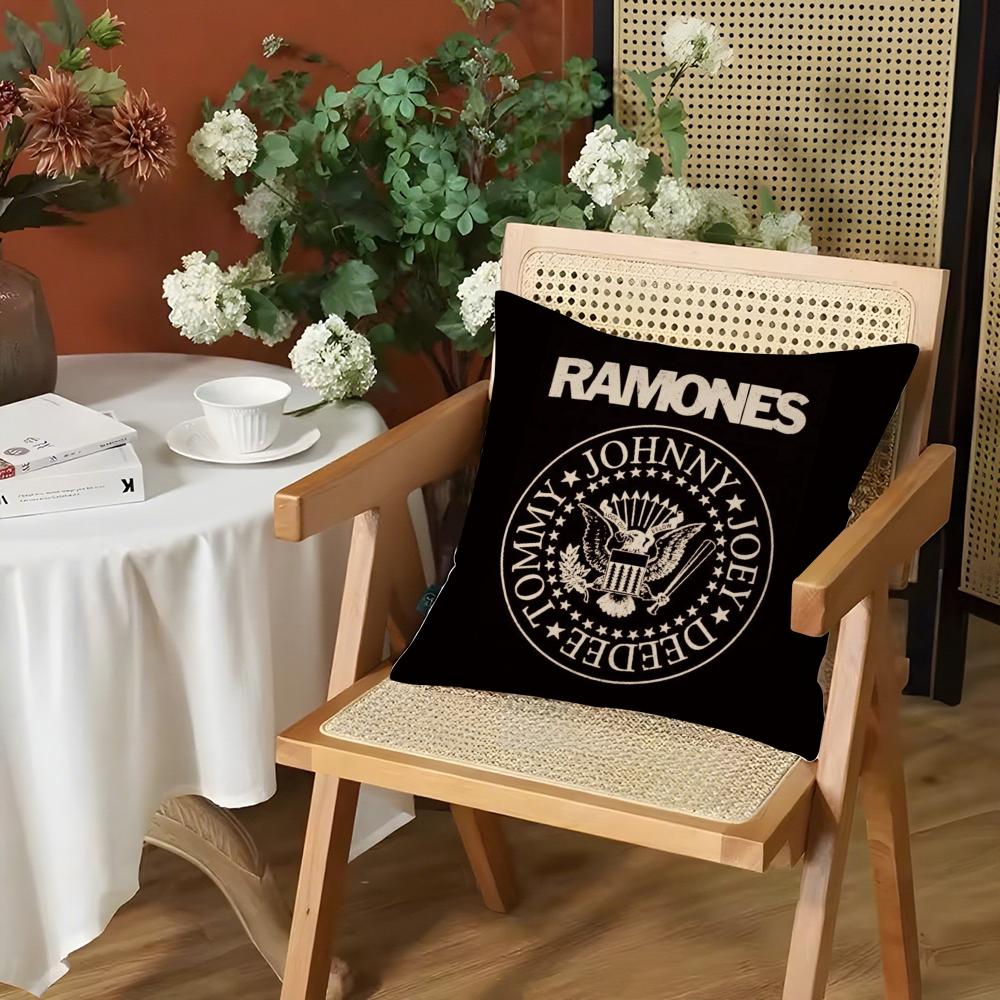 Rock RRamones Cushion Cover Silky Short Plush Invisible Zipper Dustproof Sofa Pillow Case for Home Decor