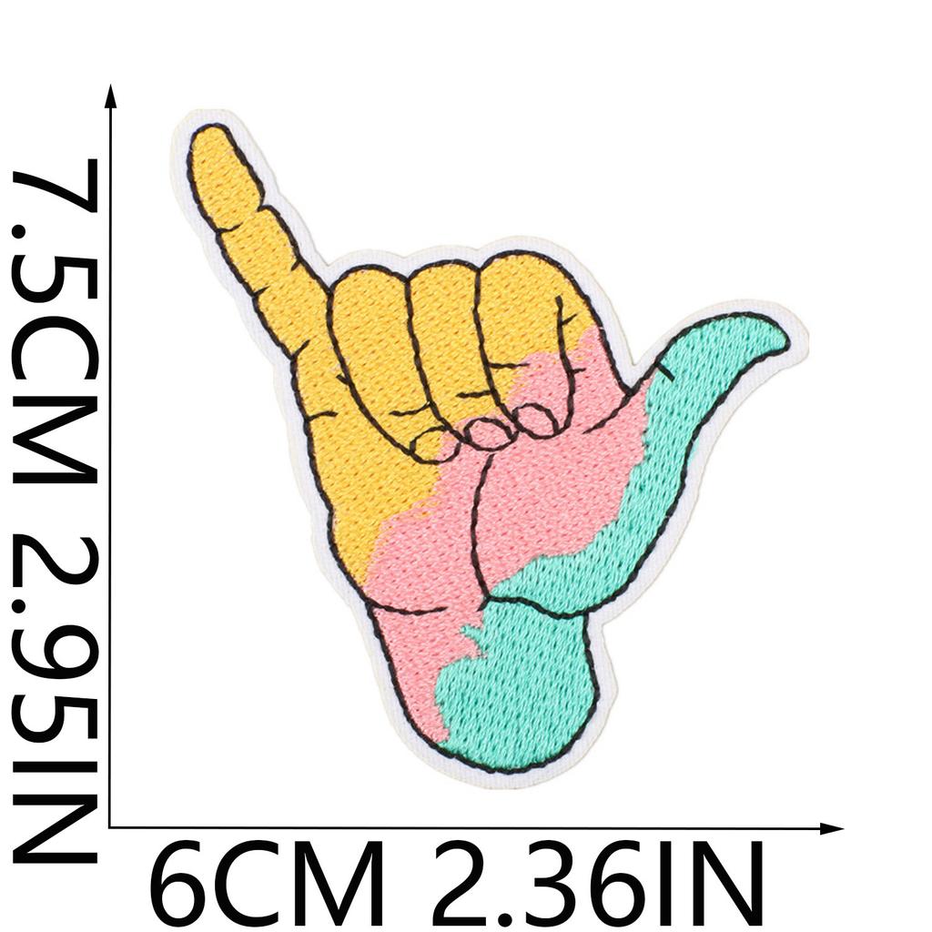 Summer Series Wave Embroidery Cloth Sticker Rainbow Cactus Computer Embroidery Label Cartoon Bus Patch Sticker