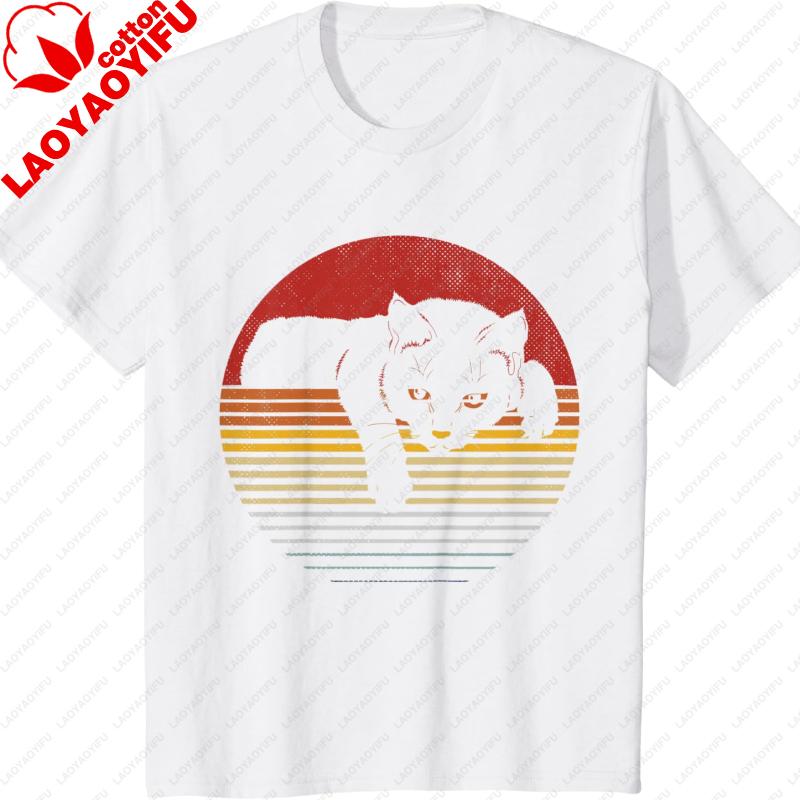 

Retro Cute Cat Style TShirt Harajuku Oversized T Shirt Men Clothing Graphic T Shirts Regular Breathable High Quality Cotton 3XL