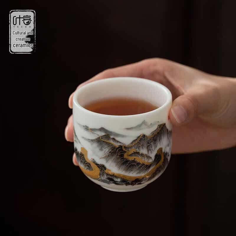 YECOH Portable White Jade Porcelain Tea Set
