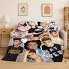 3D Justin Singer Star Flannel Blanket Soft Warm Throw Blanket for Bedroom Living Room Bed Travel Camping Picnic Gift