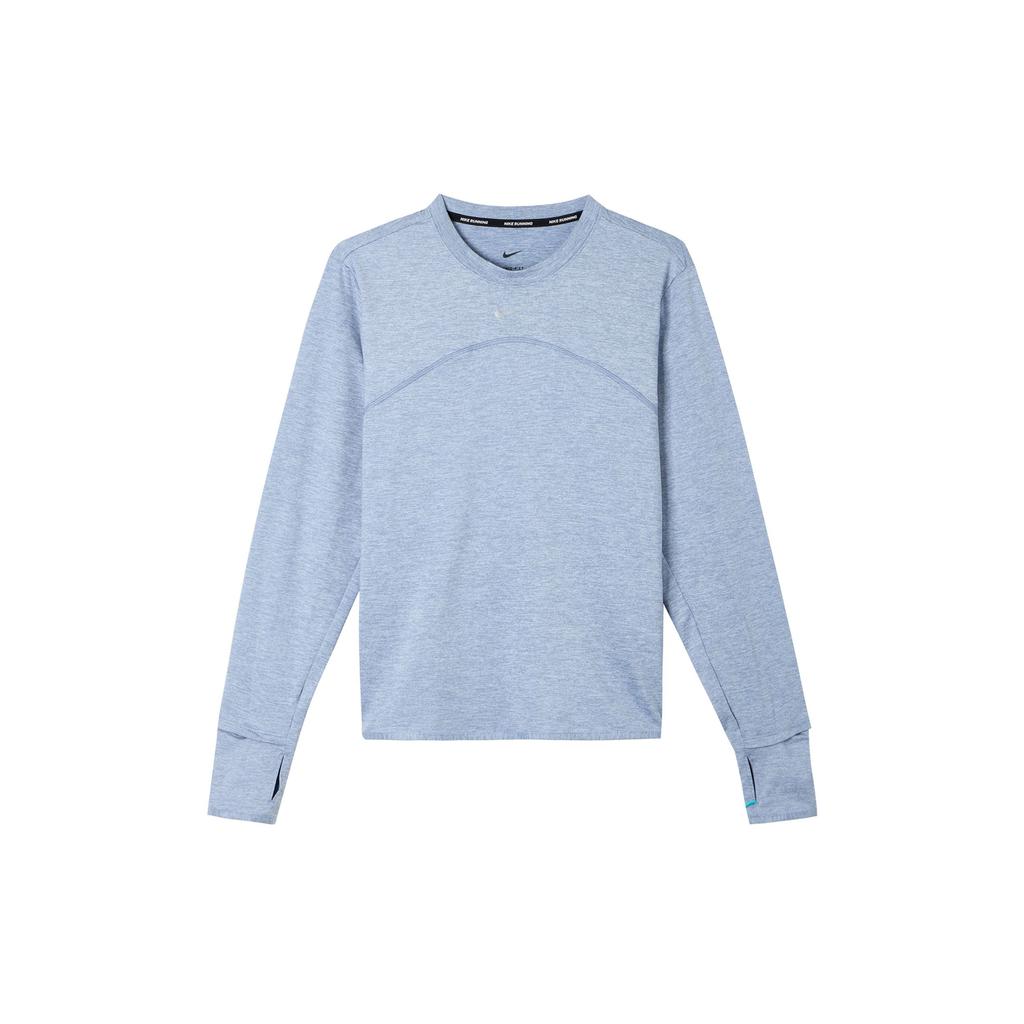 Nike Dri-FIT Solid Color Round Neck Quick-Dry Casual Long Sleeve T-Shirt Women Tops Light-Blue FB4298-440