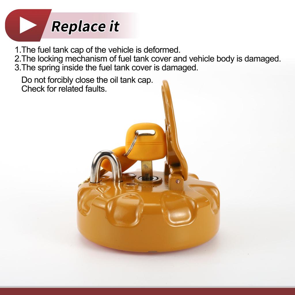 HEROFFIX Carter Excalator Lock Gas Cap with 2 Keys Silver-Tone Red Yellow