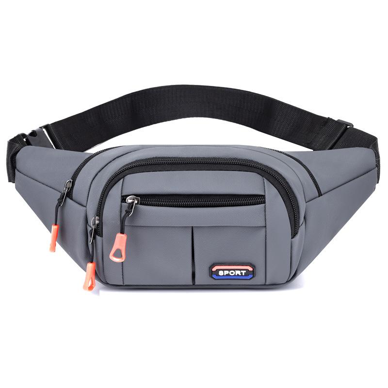 2025 new leather film waterproof fanny pack men's simple large-capacity cash register change messenger bag retro sports breast bag