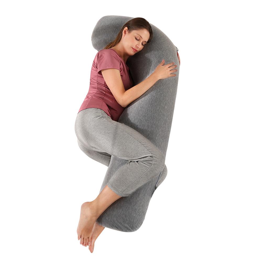 1.8KG Cotton J-shaped Pillow for Pregnant Women Sleeping Pillow Care for Pregnancy Breastfeeding Pillow for Pregnant