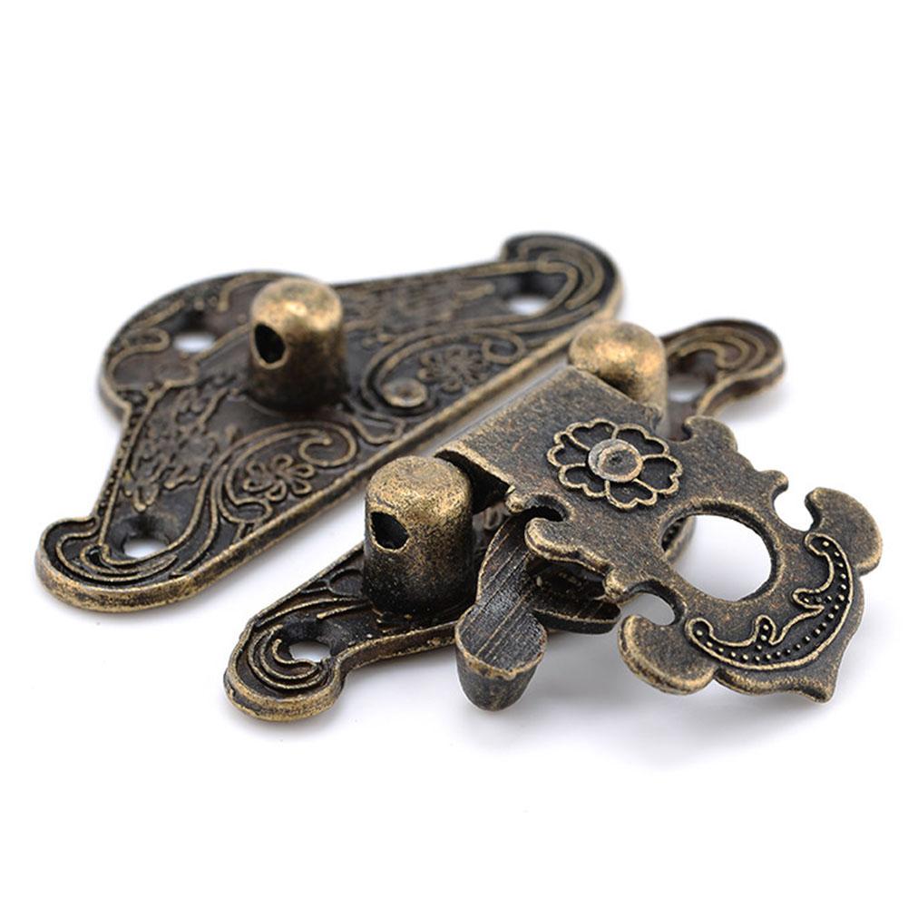 4 bucăți bijuterii din bronz antic, cutie din lemn, încuietori pentru sertar, valize decorative, încuietoare, încuietoare, accesorii hardware