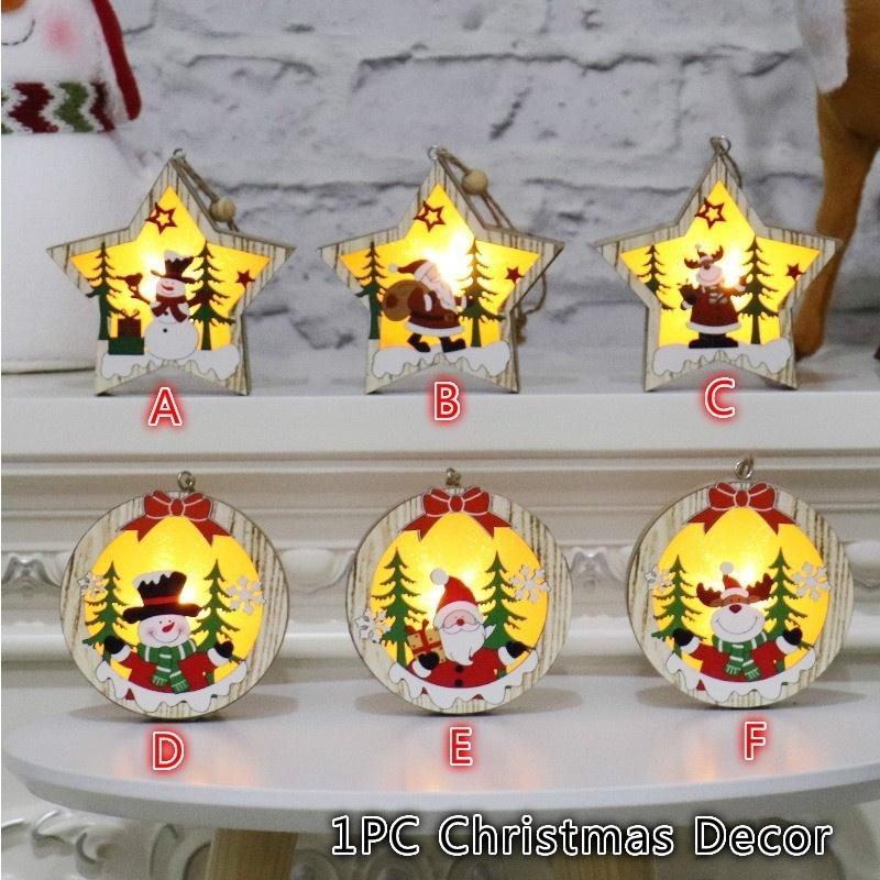 Dekoracje Świąteczne Wiszące Lampka Choinkowa Święty Mikołaj Bałwan Renifer Prezenty Świąteczne