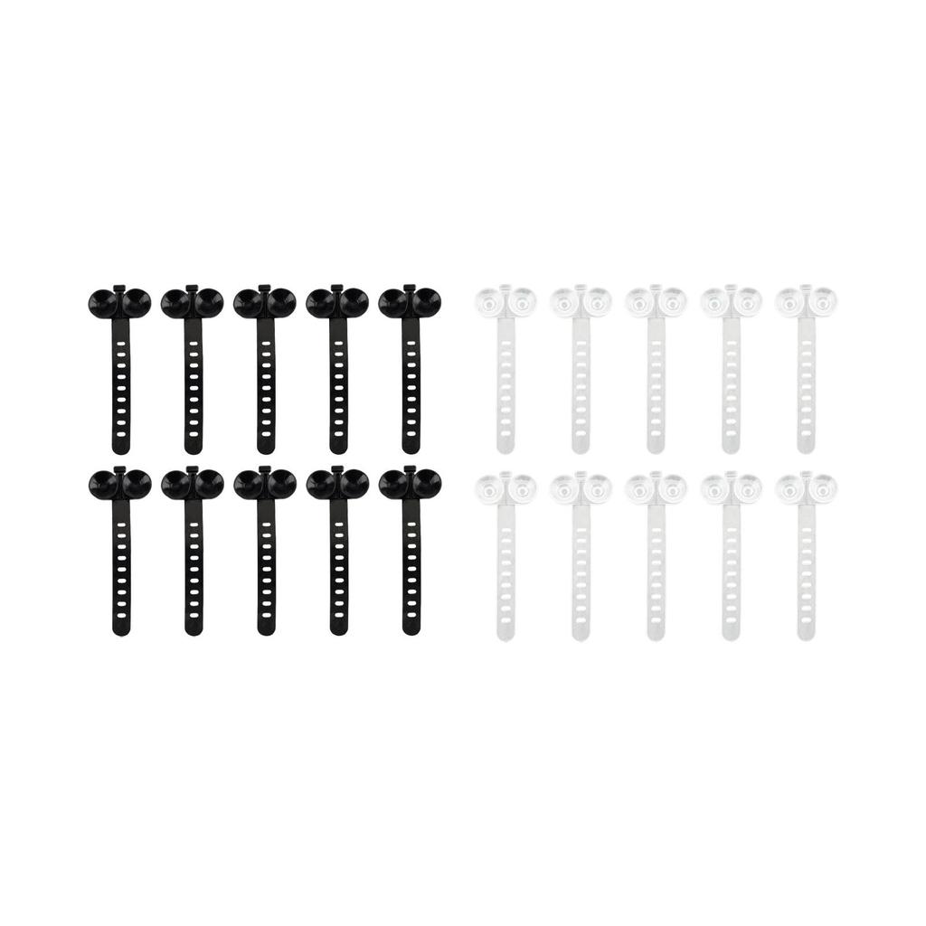 10Pcs Aquarium Suction Cup Cable Ties Lightweight, Easy to Install, Adjustable Fish Tank Binding Tools, Multipurpose for Plants