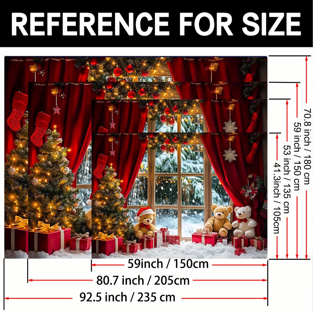 Vánoční strom Zimní sněhová scéna s medvědy Pozadí Vánoční dekorace Pozadí Zimní dekorace pro fotoateliér Fotobudka Párty