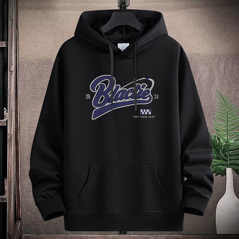 BFCCQB Men's Fashion Long Sleeve Casual Solid Color Print Autumn Winter Hoodie