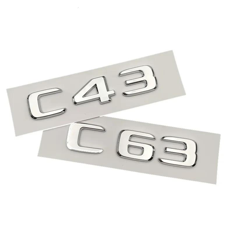 LWC1 3D ABS Chrome Car Trunk Letters Sticker For C Class C180 C200 C220 C300 C320 C350 C400 C43 AMG Logo Emblem Sticker Accessories