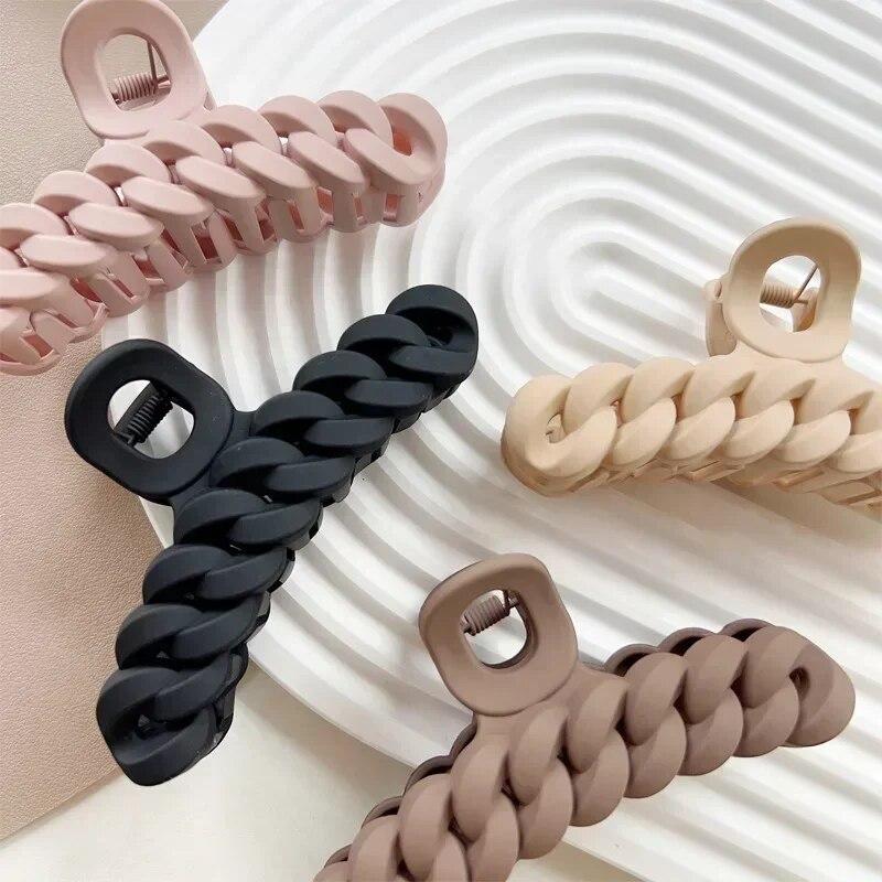 

Большой хвост, роскошные заколки для волос для женщин, корейские заколки для волос, густые волосы, однотонные заколки для крабовых когтей, аксессуары для волос для женщин