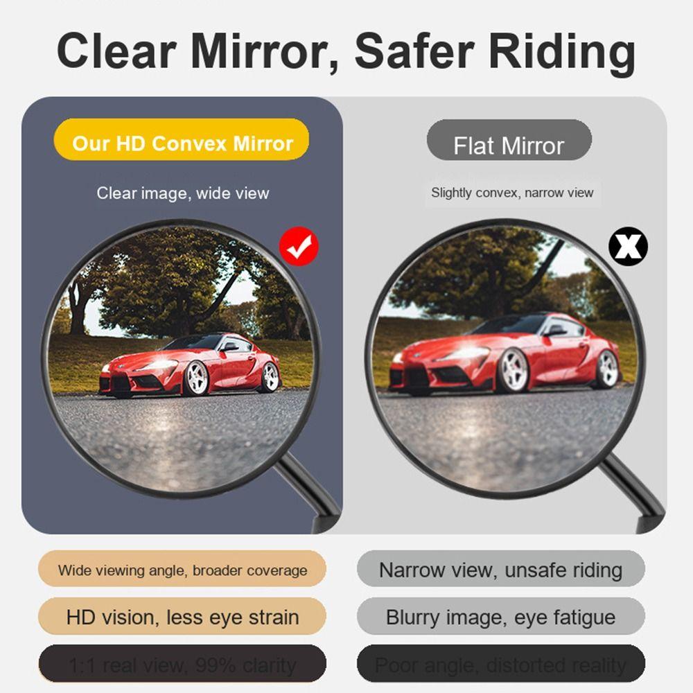 8MM Screw Thread E-bike Rearview Mirror Multicolor Mini Mirrors Electric Bike Accessories