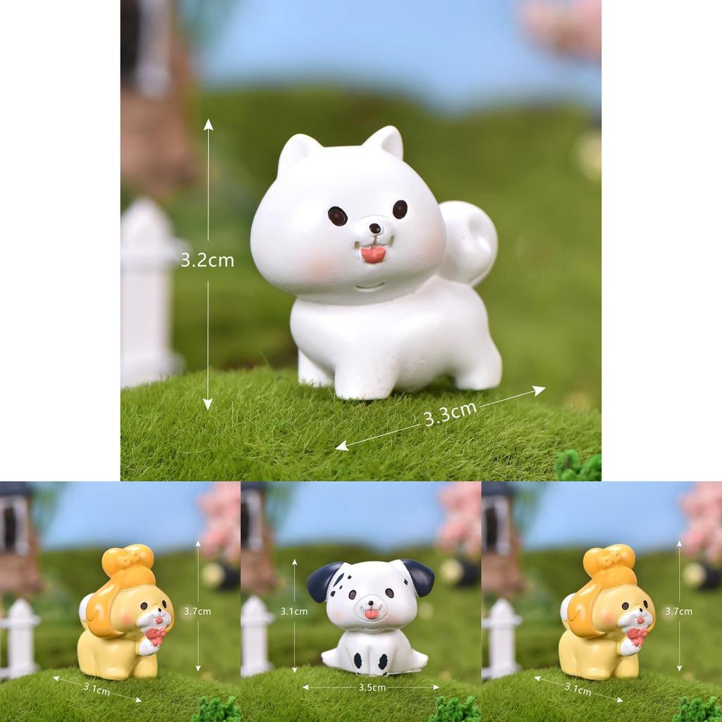 Cute Resin Bichon Frise Dog Statue Ideal For Succulent Planter Decorations And Crafts