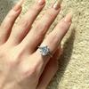 Tancise Women Classic 925 Sterling Silver  Zircon Ring Ladies Jewelry Wedding Promise Party Gift