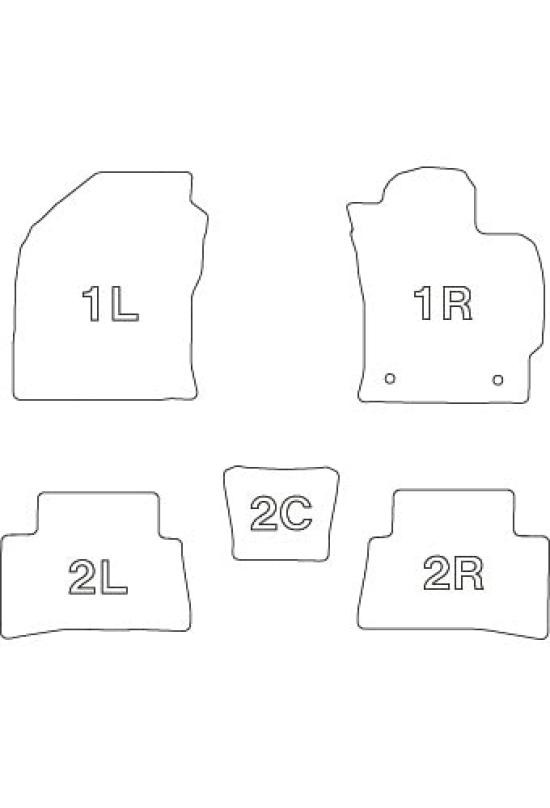 Clazzio Floor Mat 3D Type Set for 1 Corolla Cross Hybrid 2WD Car ZVG11 NEW Rubber Type Black R3(2021)/9~R5(2023)/10 ET-1253 [5EETB1253K]