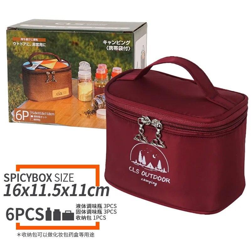 6pcs/Set Spice Sauce Condiment Bottle BBQ Camping Outdoor Picnic Pepper Jar Ketchup Seasoning Pot Container Kitchen Tool Portabl