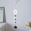 Beach Ocean Starfish Hanging Decoration with Bell Farmhouse Rustic Wooden Sailboat Shell Ornament Summer Nautical Coastal Wind Chime Pendant