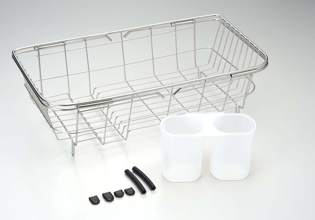 Pearl Metal Resin Dish Drainer Basket with Sliding Sink, Stainless Steel, Simple Ware HW-7332
