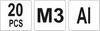 ALUMINUM RIVET NUTS M3, 20 PCS YT-36451 YATO
