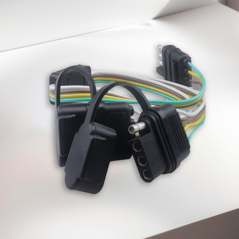 4 Pin Trailer Hitch Wiring Cable Tow Harness Flat Wiring Harness Plug Male End Replacement Connector for Trailer Hitch Wire