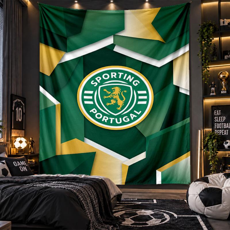 Arazzo da Appendere a Parete Stampa Sporting CP FC Tessuto per Soggiorno Camera da Letto Decorazione Casa