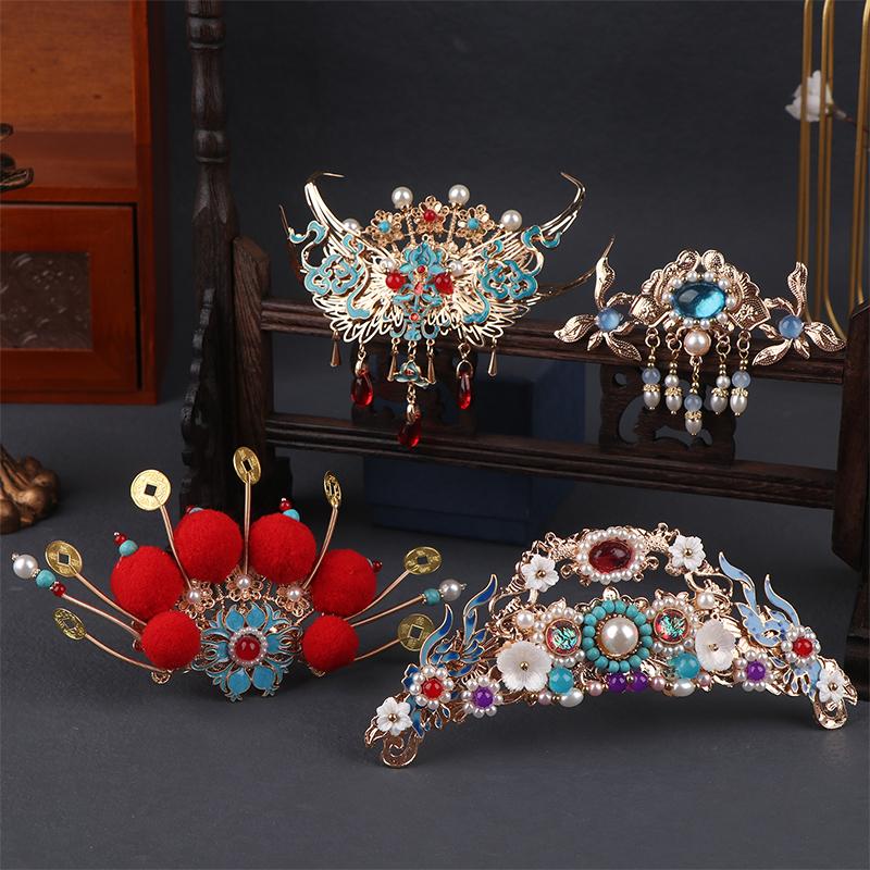 Antique Hair Crown Hair Ornaments Ancient Costume Headdress Chinese Hanfu Hair Accessories Hairstyle Design Tool