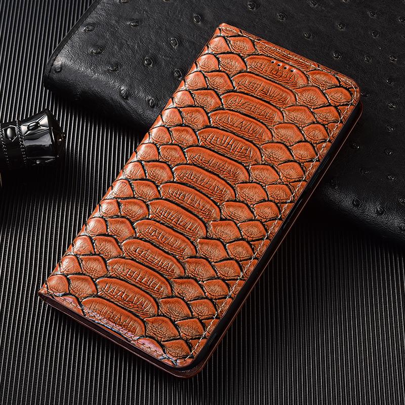Python Genuine Leather Flip Case for Samsung Galaxy S10 S10E S20 S21 S22 S23 S24 S25 Note 8 9 10 20 Plus FE Ultra Cover Cases