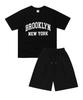 PAPERBOY [Set] Brooklyn New York Short Sleeve Half Pants Set-White