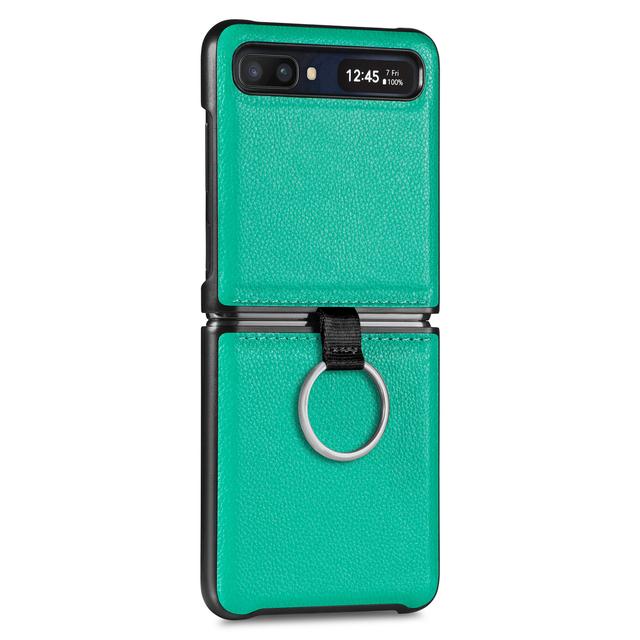 Drop Protection Finger Ring Leather Case For Samsung Galaxy Z Flip 3 Flip4 Flip 4 Flip3 5g Matte Cover For Samsung Z Flip3 Cases